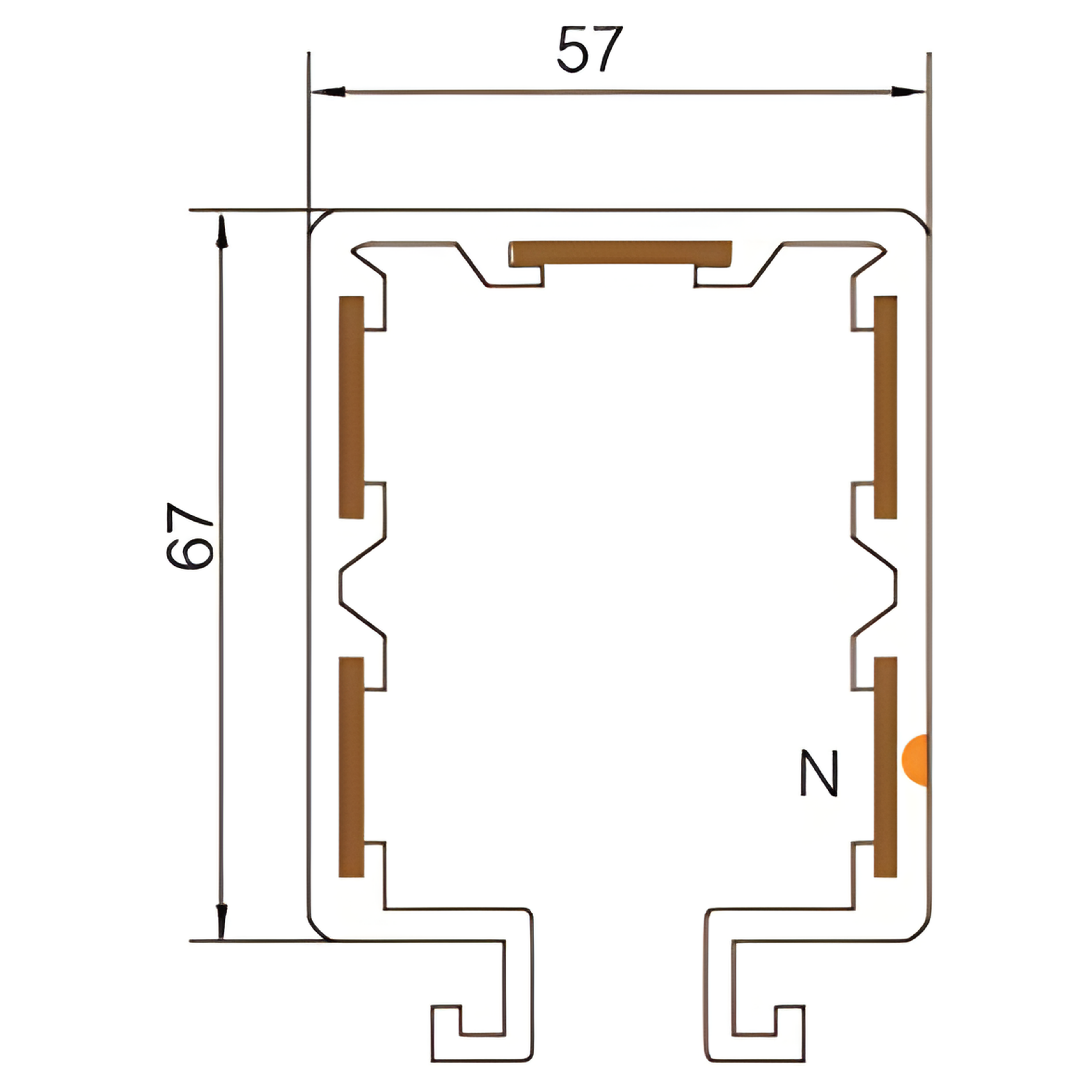 HFP PVC cross section 57×67